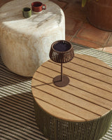 Outdoor-Solar-Tischlampe Aldet aus flachem Seil mit braunem Metallfuß von Kave Home – Bild 5