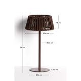 Outdoor-Solar-Tischlampe Aldet aus flachem Seil mit braunem Metallfuß von Kave Home – Bild 6