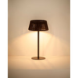 Outdoor-Solar-Tischlampe Aldet aus flachem Seil mit braunem Metallfuß von Kave Home – Bild 7