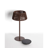 Outdoor-Solar-Tischlampe Aldet aus flachem Seil mit braunem Metallfuß von Kave Home – Bild 8