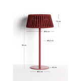 Outdoor-Solar-Tischlampe Aldet aus flachem Seil mit terrakottafarbenem Metallfuß von Kave Home – Bild 3