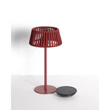 Outdoor-Solar-Tischlampe Aldet aus flachem Seil mit terrakottafarbenem Metallfuß von Kave Home – Bild 5