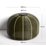 Outdoor-Solar-Tischlampe Garoina aus synthetischem Rattan in Grün mit LED-Technologie, Ø 50 cm von Kave Home – Bild 5