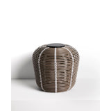 Outdoor-Solar-Tischlampe Garoina aus synthetischem Rattan in Taupe mit LED-Technologie, Ø 35 cm von Kave Home – Bild 1