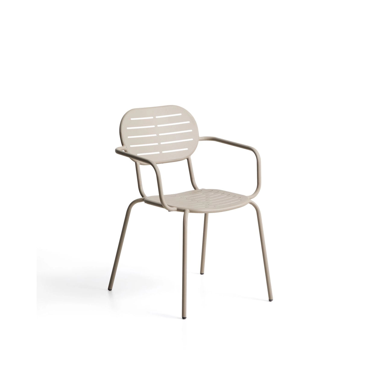 Outdoor-Stuhl Brai mit Armlehnen aus taupefarben verzinktem Stahl von Kave Home – Bild 1