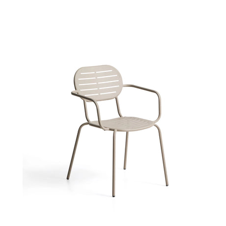 Outdoor-Stuhl Brai mit Armlehnen aus taupefarben verzinktem Stahl von Kave Home – Bild 1