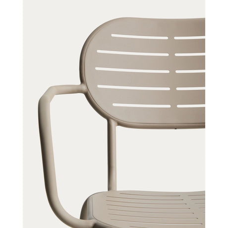 Outdoor-Stuhl Brai mit Armlehnen aus taupefarben verzinktem Stahl von Kave Home – Bild 11