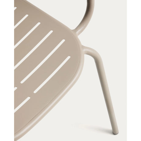 Outdoor-Stuhl Brai mit Armlehnen aus taupefarben verzinktem Stahl von Kave Home – Bild 13