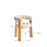 Outdoor-Stuhl Granit in Beige mit Beinen aus massivem Teakholz mit naturfarbenem Finish, 100 % FSC von Kave Home – Bild 3