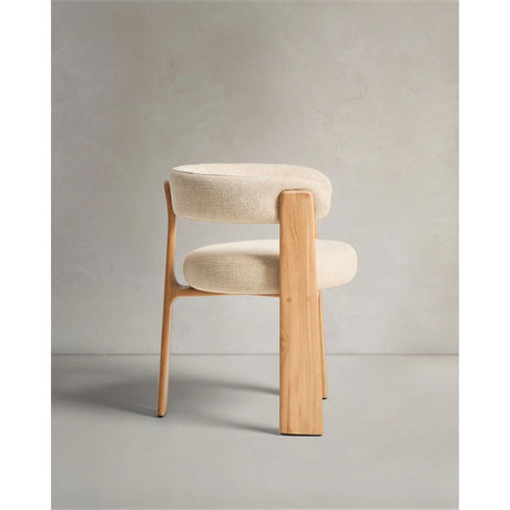 Outdoor-Stuhl Granit in Beige mit Beinen aus massivem Teakholz mit naturfarbenem Finish, 100 % FSC von Kave Home – Bild 4