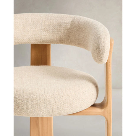 Outdoor-Stuhl Granit in Beige mit Beinen aus massivem Teakholz mit naturfarbenem Finish, 100 % FSC von Kave Home – Bild 7