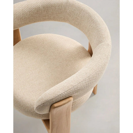 Outdoor-Stuhl Granit in Beige mit Beinen aus massivem Teakholz mit naturfarbenem Finish, 100 % FSC von Kave Home – Bild 8