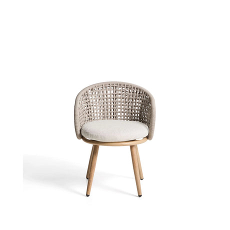 Outdoor-Stuhl Lidario aus Aluminium in Holzoptik und Kunststoffseil in Taupe von Kave Home – Bild 2