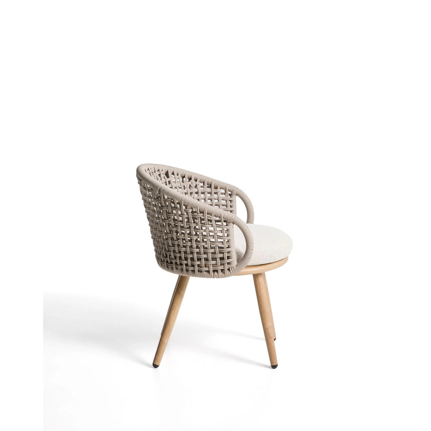 Outdoor-Stuhl Lidario aus Aluminium in Holzoptik und Kunststoffseil in Taupe von Kave Home – Bild 3