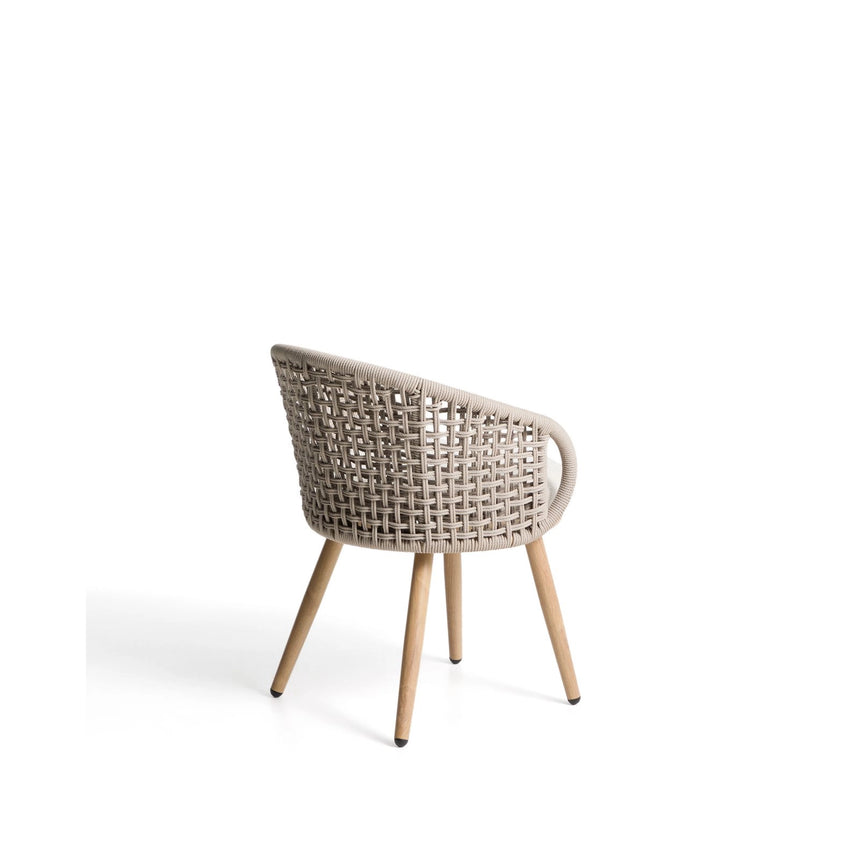 Outdoor-Stuhl Lidario aus Aluminium in Holzoptik und Kunststoffseil in Taupe von Kave Home – Bild 4