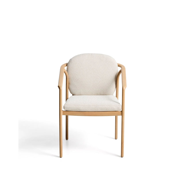 Outdoor-Stuhl Sirte aus Aluminium mit Finish in Holzoptik und écrufarbenem Seil von Kave Home – Bild 1