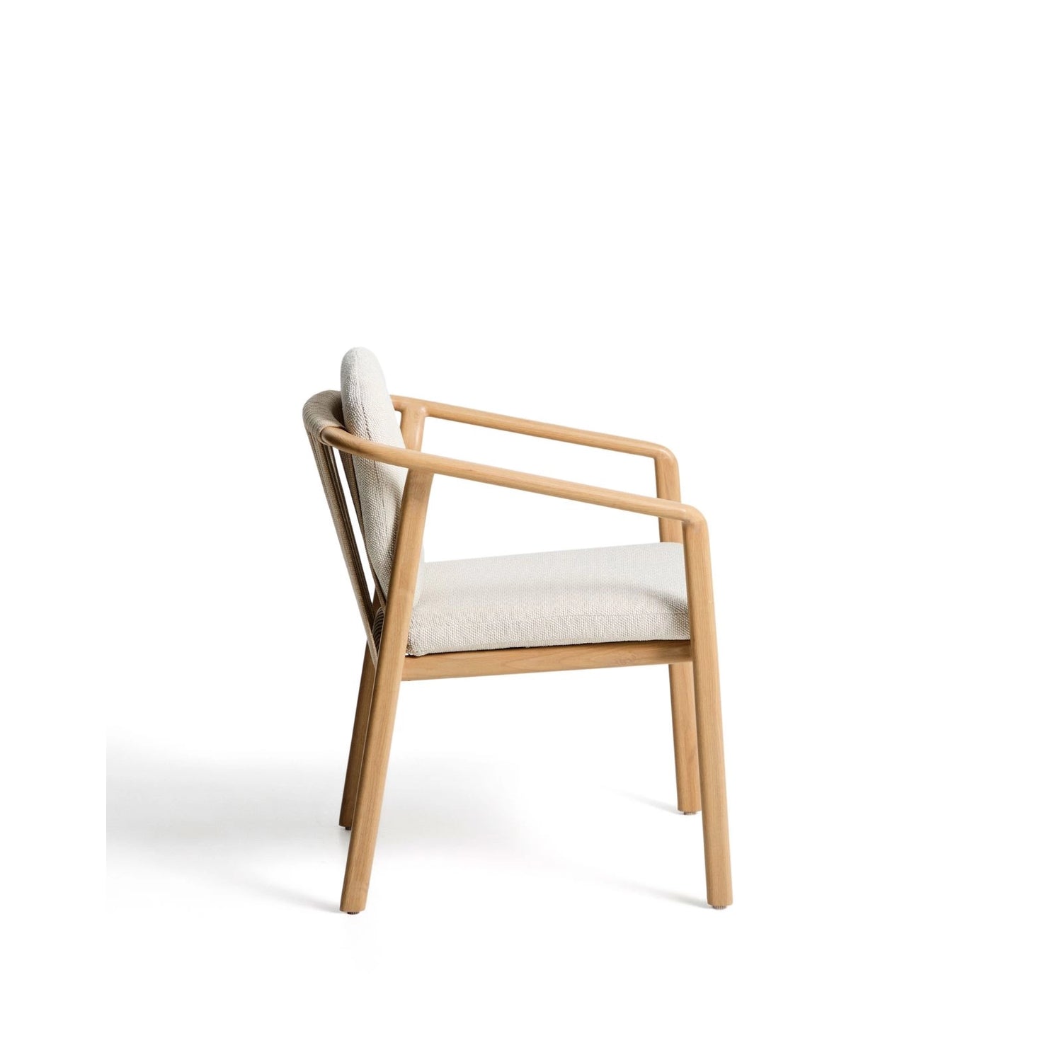 Outdoor-Stuhl Sirte aus Aluminium mit Finish in Holzoptik und écrufarbenem Seil von Kave Home – Bild 2