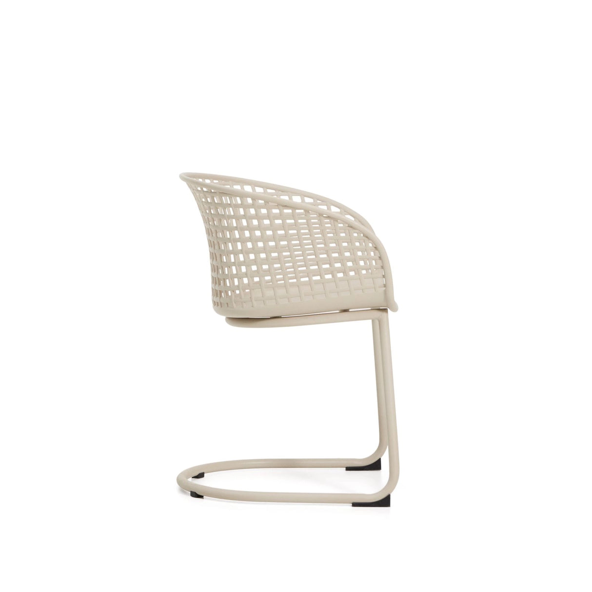 Outdoor-Stuhl Tenaro aus Kunststoff mit beigem Stahlgestell von Kave Home – Bild 3