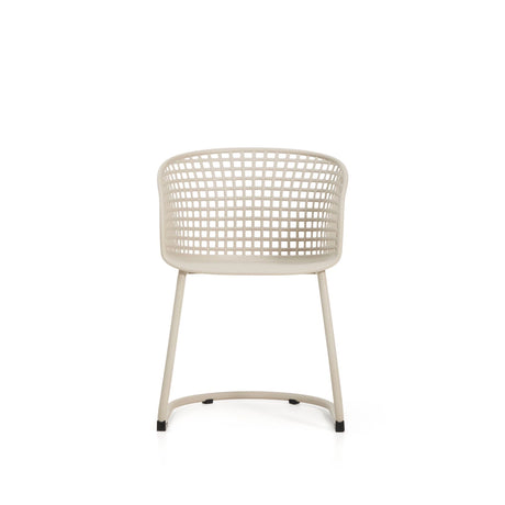 Outdoor-Stuhl Tenaro aus Kunststoff mit beigem Stahlgestell von Kave Home – Bild 5