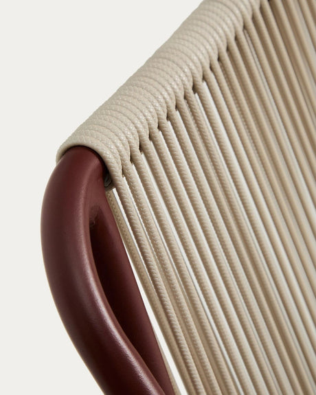 Outdoor-Stuhl Zivia aus écrufarbenem Seil und granatrot verzinktem Stahl von Kave Home – Bild 10