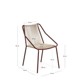 Outdoor-Stuhl Zivia aus écrufarbenem Seil und granatrot verzinktem Stahl von Kave Home – Bild 4