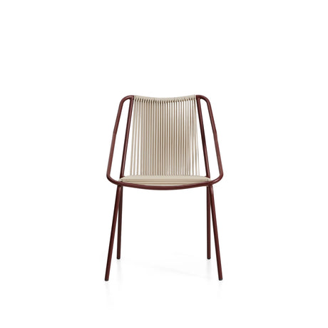 Outdoor-Stuhl Zivia aus écrufarbenem Seil und granatrot verzinktem Stahl von Kave Home – Bild 7