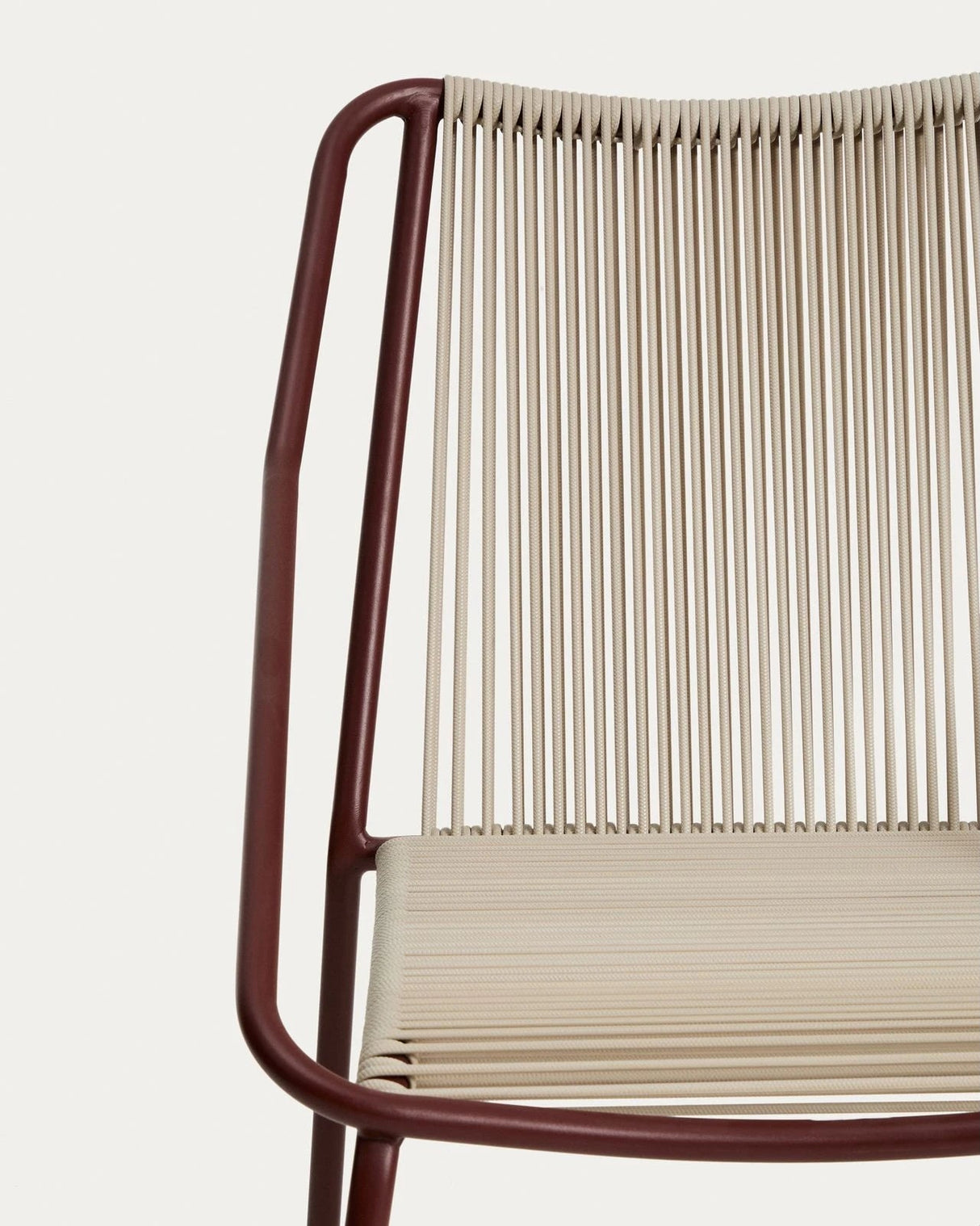 Outdoor-Stuhl Zivia aus écrufarbenem Seil und granatrot verzinktem Stahl von Kave Home – Bild 8