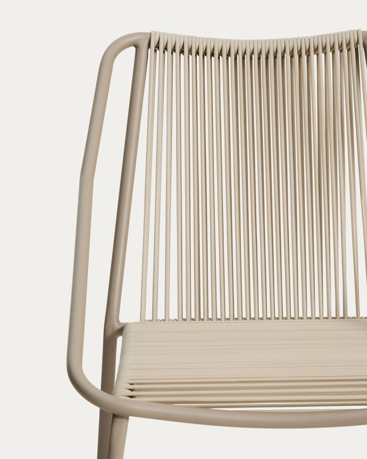 Outdoor-Stuhl Zivia aus écrufarbenem Seil und taupefarben verzinktem Stahl von Kave Home – Bild 8
