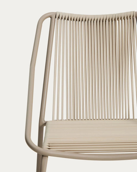 Outdoor-Stuhl Zivia aus écrufarbenem Seil und taupefarben verzinktem Stahl von Kave Home – Bild 8