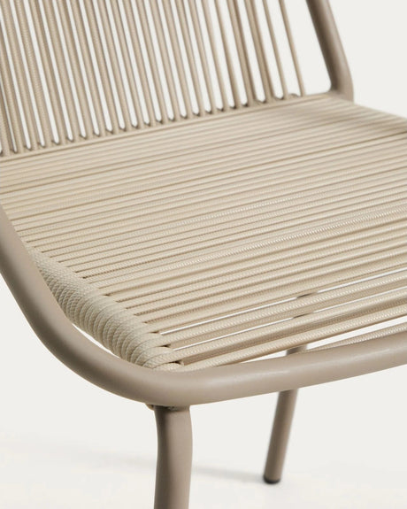 Outdoor-Stuhl Zivia aus écrufarbenem Seil und taupefarben verzinktem Stahl von Kave Home – Bild 9