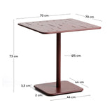 Outdoor-Tisch Brai aus granatrot verzinktem Stahl, 70 x 70 cm von Kave Home – Bild 2