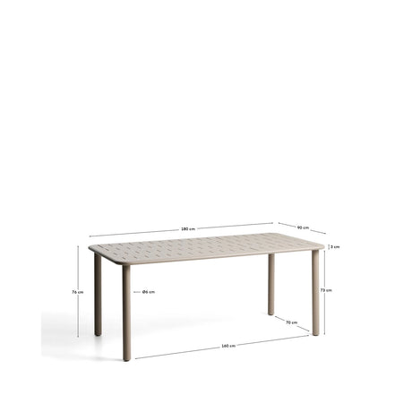 Outdoor-Tisch Brai aus taupefarben verzinktem Stahl, 180 x 90 cm von Kave Home – Bild 2