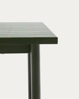 Outdoor-Tisch Maurina aus grün verzinktem Stahl und grünen Kacheln 223 x 101 cm von Kave Home – Produktbild 3