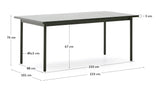 Outdoor-Tisch Maurina aus grün verzinktem Stahl und grünen Kacheln 223 x 101 cm von Kave Home – Produktbild 4