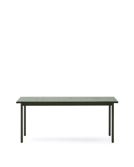 Outdoor-Tisch Maurina aus grün verzinktem Stahl und grünen Kacheln 223 x 101 cm von Kave Home – Produktbild 9