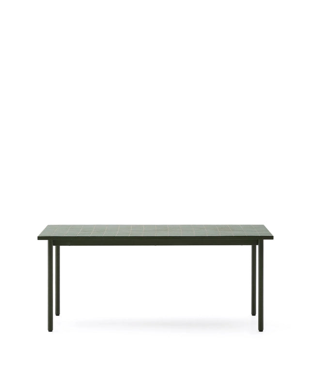 Outdoor-Tisch Maurina aus grün verzinktem Stahl und grünen Kacheln 223 x 101 cm von Kave Home – Produktbild 9
