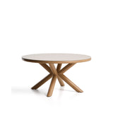 Outdoor-Tisch Mirtia aus Aluminium in Holzoptik und gesintertem Stein Ø 148 cm von Kave Home – Bild 1