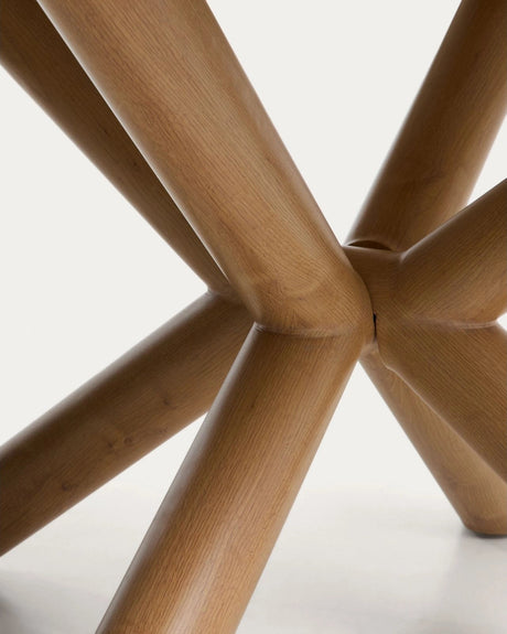 Outdoor-Tisch Mirtia aus Aluminium in Holzoptik und gesintertem Stein Ø 148 cm von Kave Home – Bild 4