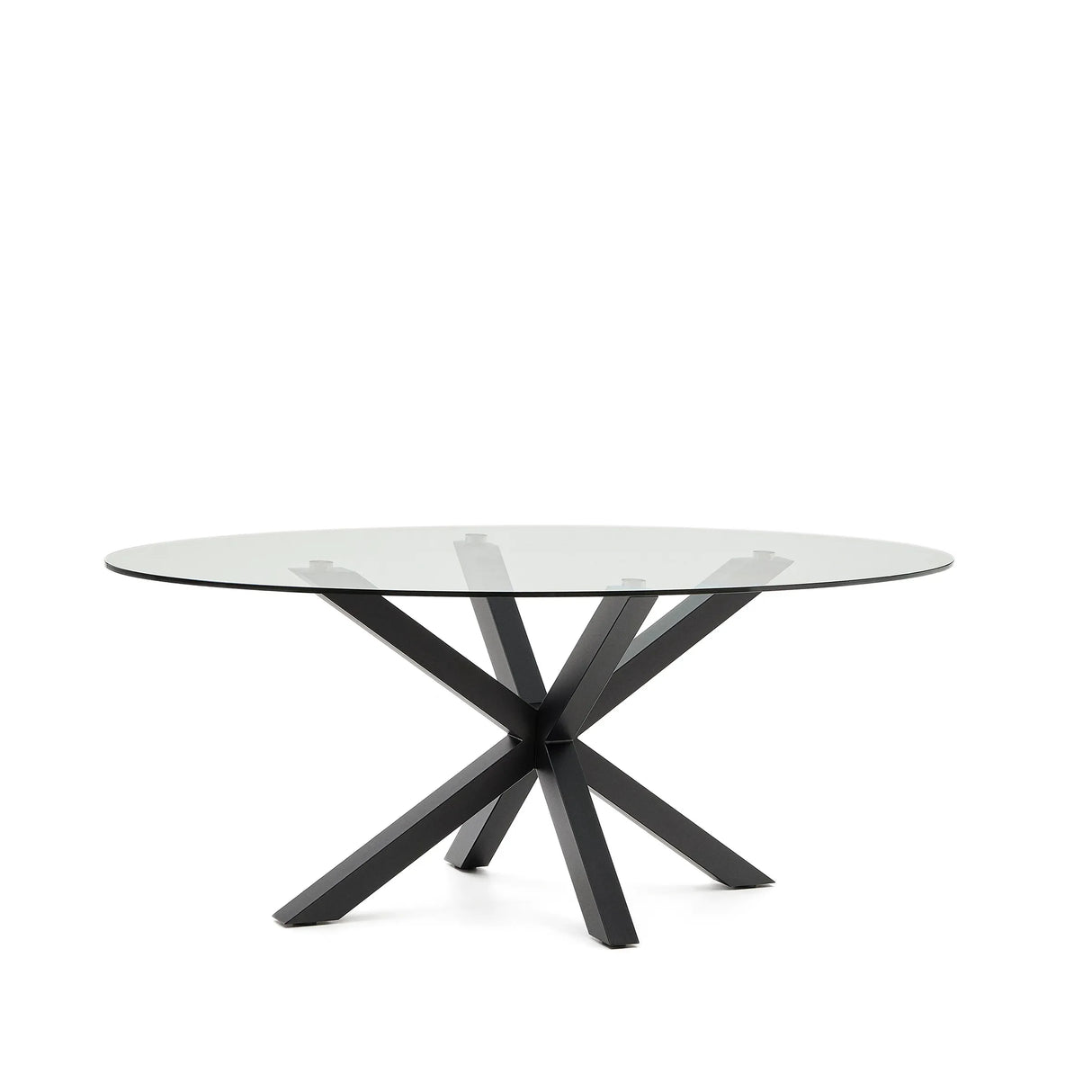 Ovaler Tisch Argo aus Glas und Stahlbeinen mit schwarzem Finish Ø 200 x 100 cm von Kave Home – Produktbild 2