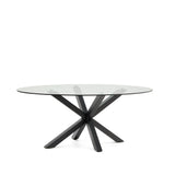 Ovaler Tisch Argo aus Glas und Stahlbeinen mit schwarzem Finish Ø 200 x 100 cm von Kave Home – Produktbild 2