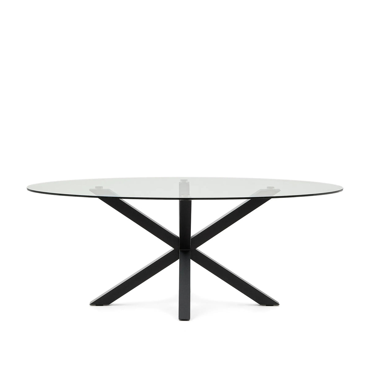 Ovaler Tisch Argo aus Glas und Stahlbeinen mit schwarzem Finish Ø 200 x 100 cm von Kave Home – Produktbild 4