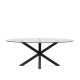 Ovaler Tisch Argo aus Glas und Stahlbeinen mit schwarzem Finish Ø 200 x 100 cm von Kave Home – Produktbild 4