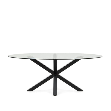 Ovaler Tisch Argo aus Glas und Stahlbeinen mit schwarzem Finish Ø 200 x 100 cm von Kave Home – Produktbild 4