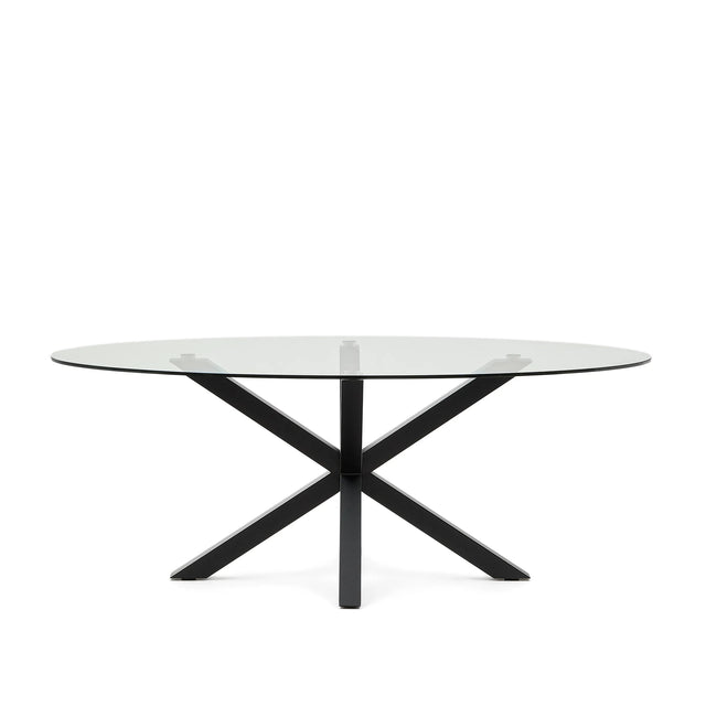 Ovaler Tisch Argo aus Glas und Stahlbeinen mit schwarzem Finish Ø 200 x 100 cm von Kave Home – Produktbild 4