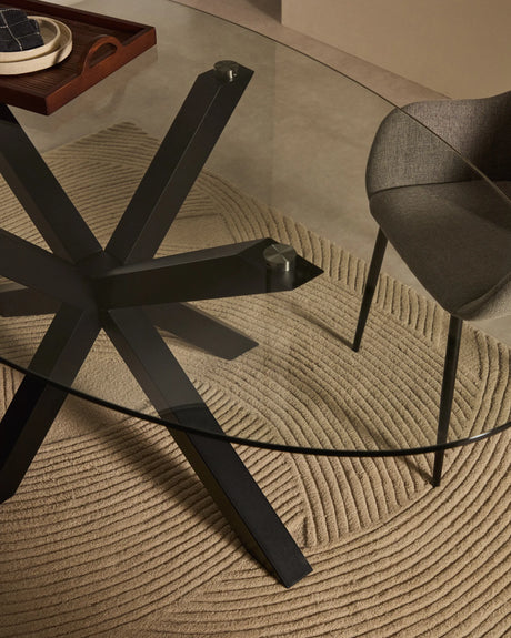 Ovaler Tisch Argo aus Glas und Stahlbeinen mit schwarzem Finish Ø 200 x 100 cm von Kave Home – Produktbild 6