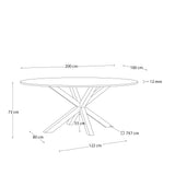 Ovaler Tisch Argo aus Glas und Stahlbeinen mit schwarzem Finish Ø 200 x 100 cm von Kave Home – Produktbild 7