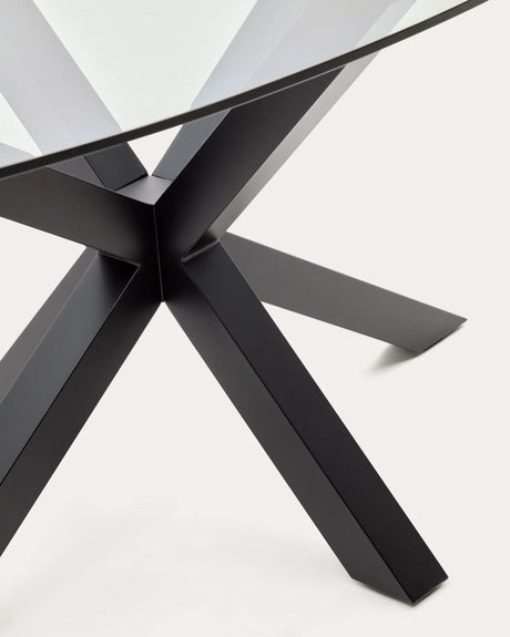 Ovaler Tisch Argo aus Glas und Stahlbeinen mit schwarzem Finish Ø 200 x 100 cm von Kave Home – Produktbild 8