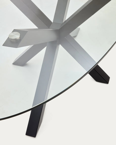 Ovaler Tisch Argo aus Glas und Stahlbeinen mit schwarzem Finish Ø 200 x 100 cm von Kave Home – Produktbild 9