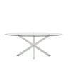 Ovaler Tisch Argo aus Glas und Stahlbeinen mit weißem Finish Ø 200 x 100 cm von Kave Home – Bild 1