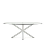 Ovaler Tisch Argo aus Glas und Stahlbeinen mit weißem Finish Ø 200 x 100 cm von Kave Home – Bild 3